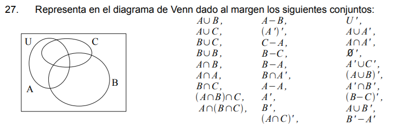 SOLUCIÓN Representa En El Diagrama De Venn Dado Al Margen Los ...