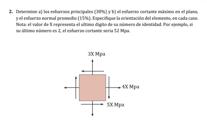 SOLUCIÓN Determine A) Los Esfuerzos Principales Y B) El Esfuerzo ...